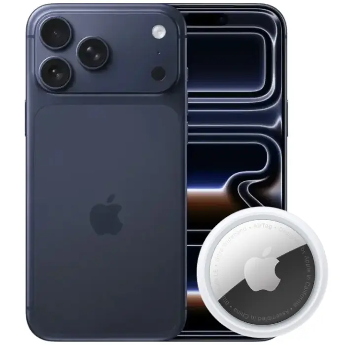 Combo Celular Apple iPhone 17 Pro 5G 256GB 12GB-RAM Azul + Rastreador Apple AirTag Blanco MX532AM/A