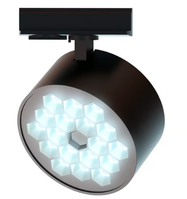 Lámpara Spot de Riel LED Honeycomb 10 W, Luz Neutra, Diseño Hexagonal, IRC 90, No atenuable