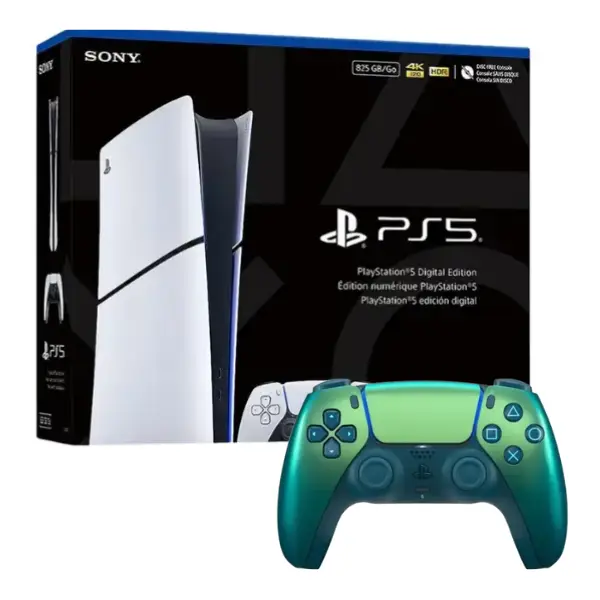 Combo Control PlayStation 5 DualSense Chroma Teal + Consola PlayStation 5 Slim 825GB Formato Digital