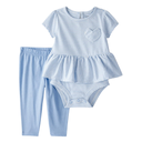 Conjunto 2 Piezas Rayado Celeste