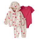 Conjunto 3 Piezas con Chaqueta y Estampado de Corazones