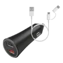 MI 37W Dual-Port Car Charger + Xiaomi Mi 2-In 1 Usb Cable 30cm