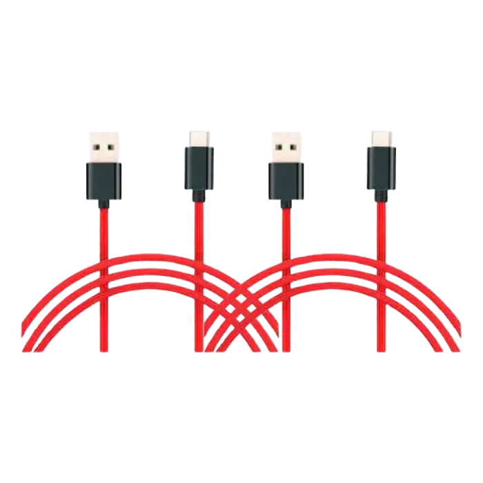 2x MI Type C Braided Cable 100cm - Red