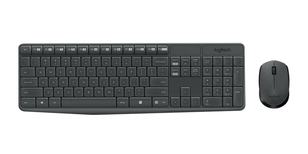 Kit Teclado y Mouse Logitech MK235 Inalámbricos USB-A Grafito 920-007901