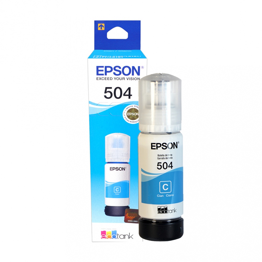 Botella Tinta Cian Epson T504 70ml T504220-AL