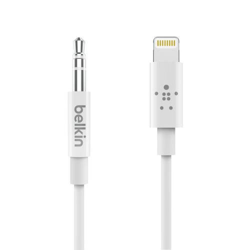 Cable de Audio Belkin Conector Lightning a 3,5mm 0.9M Blanco AV10172bt03-WHT