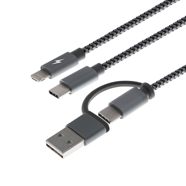 Cable Xtech 5 en 1 Micro USB-USB a USB-C/Lightning XTC 560