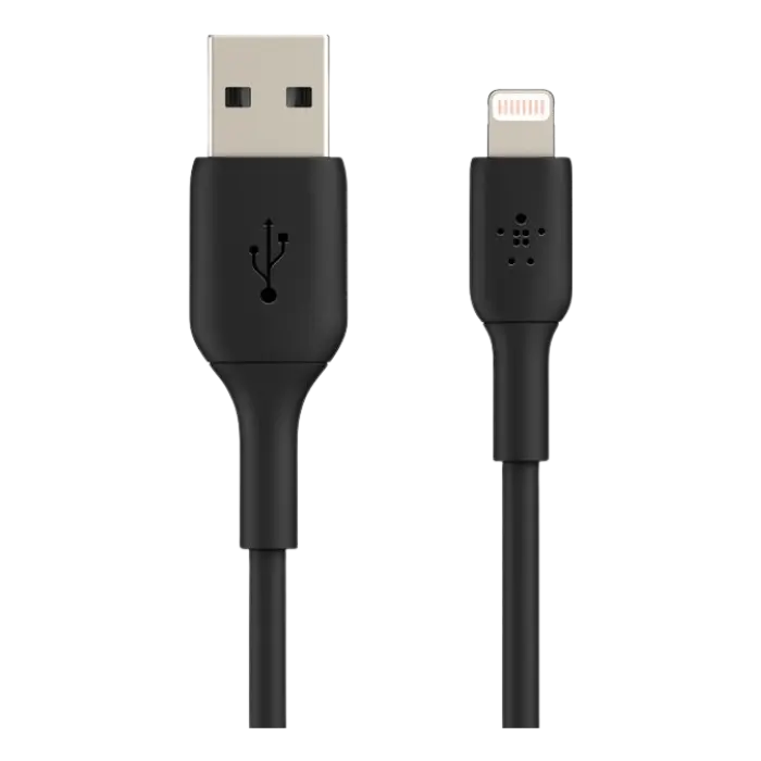 Cable de Lightning a USB-A Belkin 1mt Carga Rápida Negro CAA001BT1MBK