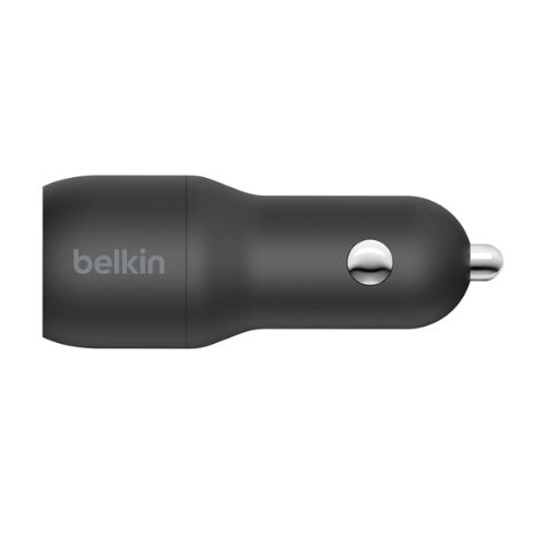 Adaptador Doble para Carro Belkin USB-A de 24W + Cable USB-A a Lightning CCD001bt1MBK