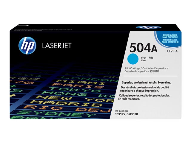 Cartucho de Tóner Cian HP LaserJet 504A CE251A