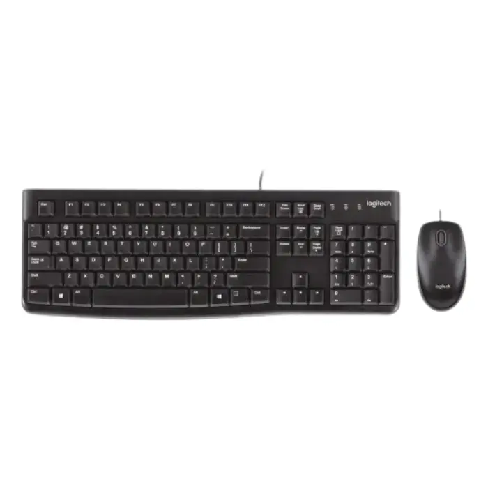 Kit Teclado y Mouse Logitech MK120 Alámbricos USB-A Ingles Negro 920-002565