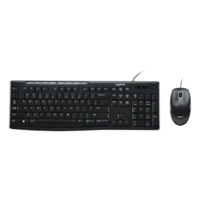 Kit Teclado y Mouse Logitech MK200 Media Corded Alámbricos USB-A Negros 920-002714