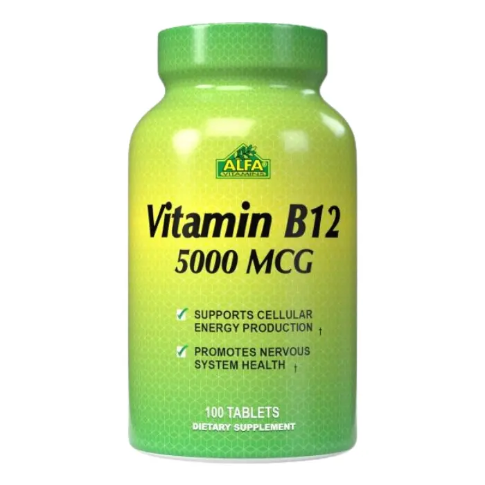 Suplemento Nutricional Alfa Vitamins Vitamin B12 5000mcg 100 Tabletas 388-A