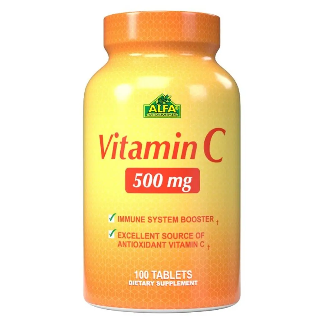 Suplemento Nutricional Alfa Vitamins Vitamin C 500mg 100 Tabletas 44-A