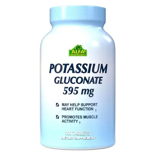 Suplemento Dietético Alfa Vitamins Potassium Gluconate 595mg 100 Tabletas 51-A