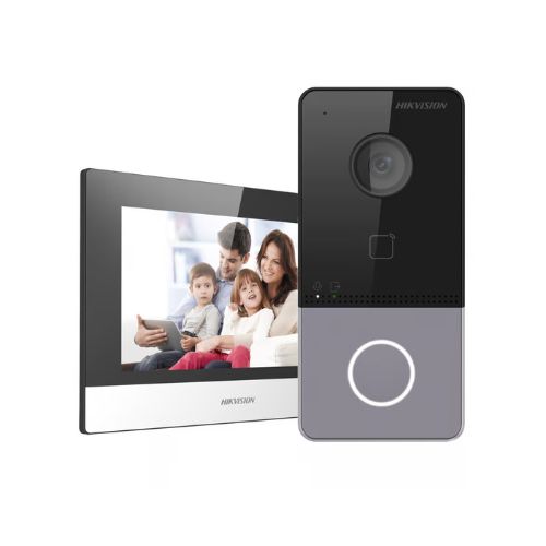 Kit con Monitor y Interfono 2MP FHD IP65 Hikvision DS-KIS603-P(B)