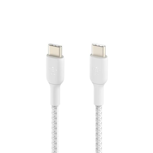 Cable Trenzado Belkin USB-C Macho a USB-C Macho 1M Blanco CAB004bt1MWH