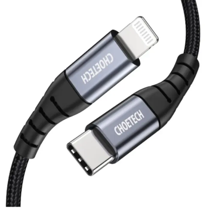 Cable de Lightning a USB-C Choetech 1.2mts Negro IP0039-BK