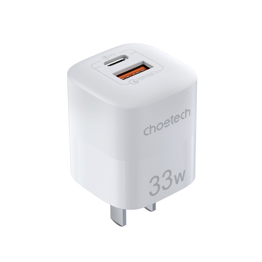 Adaptador de Corriente Choetech USB-C / USB-A 33W PD5006