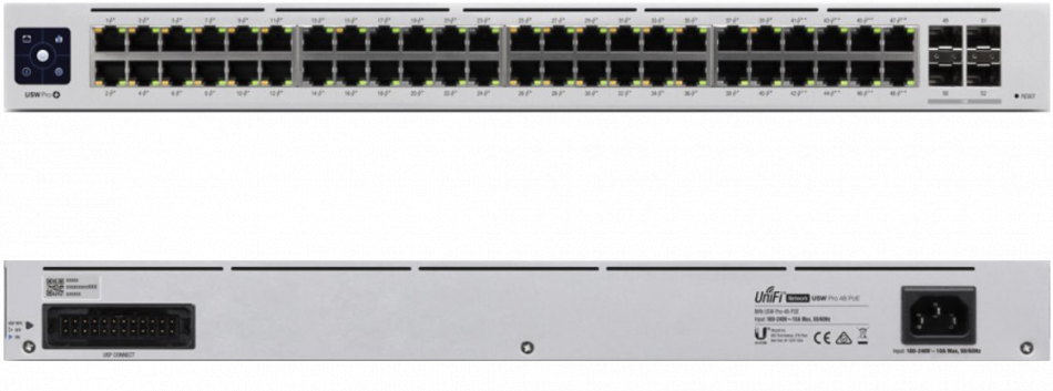 Switch Conmutador Ubiquiti UniFi 48 Puertos y 4 Puertos SFP+ Switch Pro USW-PRO-48