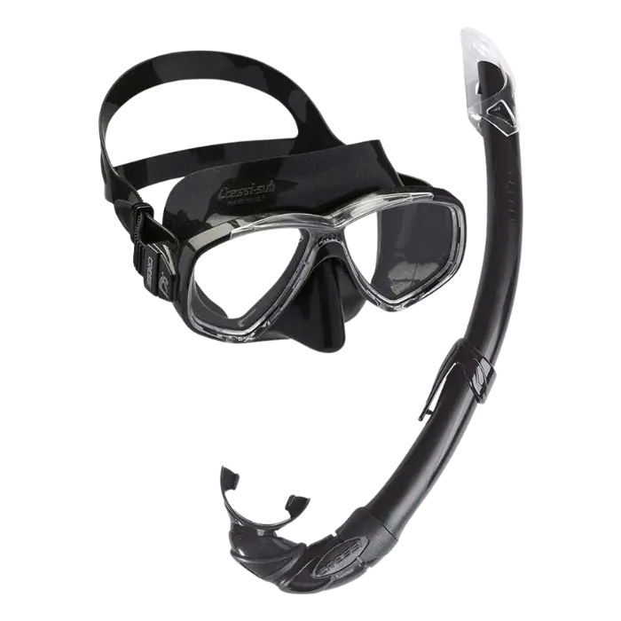 Set de Buceo Cressi Máscara Perla y Snorkel México Negro DM102017