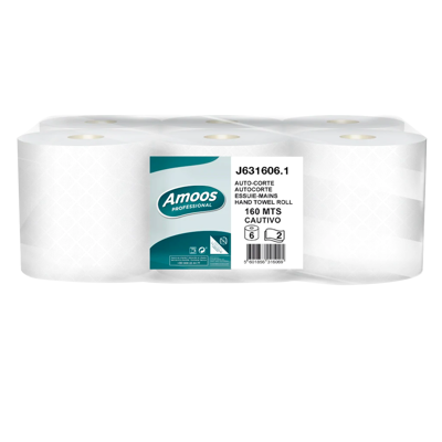Toallas Amoos de Manos 160 mts Doble Hoja Pack 6 rollos J631606.2