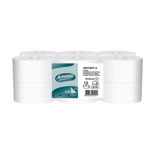 Papel Higiénico Amoos Jumbo Doble Hoja 180m Pack 12 rollos J621827.3