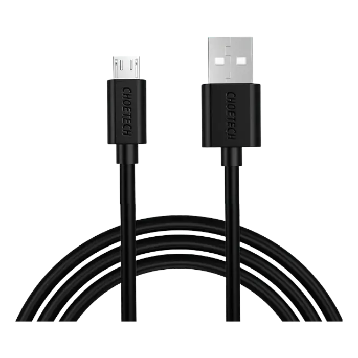 Cable de USB a Micro USB Choetech Carga Rápida 1mt Negro SMT0009