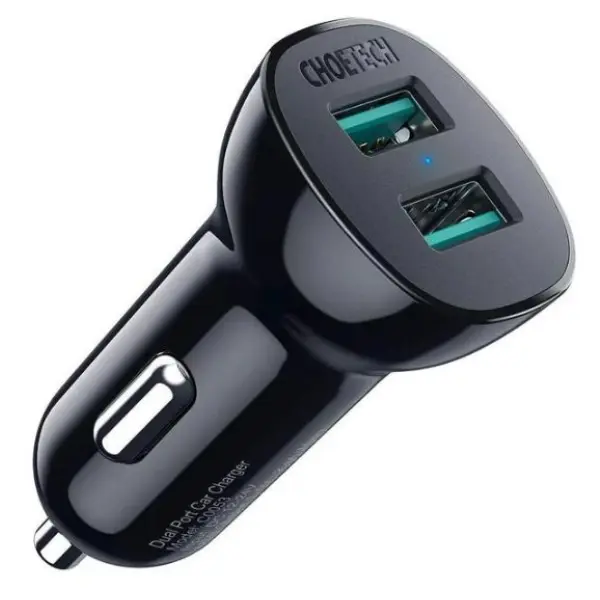 Adaptador de Corriente para Carro Choetech 36W 2 Puertos USB C0051