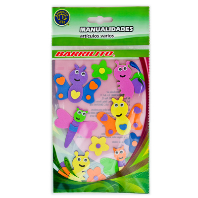 Calcomanía de Foamy Barrilito Mariposas y flores FS008