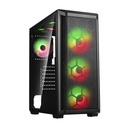 CASE GAMER T01 USB & AUDIO USB 3.0+USB 1.0+HD AUDIO + SIDE TEMEPERED GLASS + 3PCS RGB FAN (FRONT+HUB+ REMOTE CONTROL