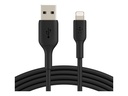 Cable Trenzado Belkin Lightning Macho a USB-A Macho 2M Negro CAA001bt2MBK