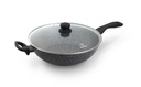 Westinghouse wok con tapa de vidrio 32 cm marmol negro con puntos blancos - WCCW0009032MBB
