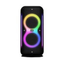 PARLANTE BLUETOOTH MOONKI BOSSA MAX PARTY LUCES LED CONECTIVIDAD PARA GUITARRA,MICROFONO, USB 100W NEGRO MW-PB320