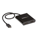 Divisor Splitter StarTech MST USB-C a HDMI de 2 Puertos - Hub Multiplicador MST USB Tipo C compatible con Thunderbolt 3