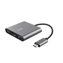 Trust adaptador 3-en-1 multipuerto USB-C-HDMI y-Tipo C - 23772