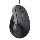 Trust mouse ergonomico alambrico color negro angulo vertical - 25144
