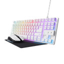 Trust teclado mouse y almohadilla gamer color blanco en español - 25233