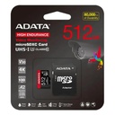 Memoria Micro SDXC Adata High Endurance 512GB Con Adaptador AUSDX512GUI3V30SHA2-RA1