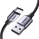 CABLE UGREEN US288 CARGA RAPIDA USB-A A USB-C 3A 2 METROS 60128
