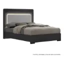 Cama Queen Barcelona Design Anoia con Luz LED Grafito/Negro SB107BQ-GFT