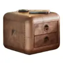 Mesa de Noche Barcelona Design Aluminio/Madera Rojo Cobre PX-005-COP