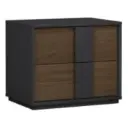 Mesa de Noche Barcelona Design Geltrú Grafito/Nogal RB137NE-GFT