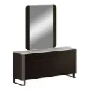 Cómoda con Espejo Barcelona Design Manresa 8 Cajones Roble/Marrón/Mármol RB/TB858-BK