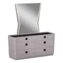 Cómoda con Espejo Barcelona Design Vallés 6 Cajones Gris/Negro RB/SB860-GREY