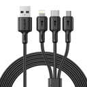 CABLE USB-A A MICRO-USB USB-C Y LIGHTNING ORAIMO DURA LINE 3 3A 1.2M OCD-X93