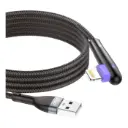 Cable USB-A a Lightning American Electric 2mts 90° Carga Rápida Negro JF-LS562-L
