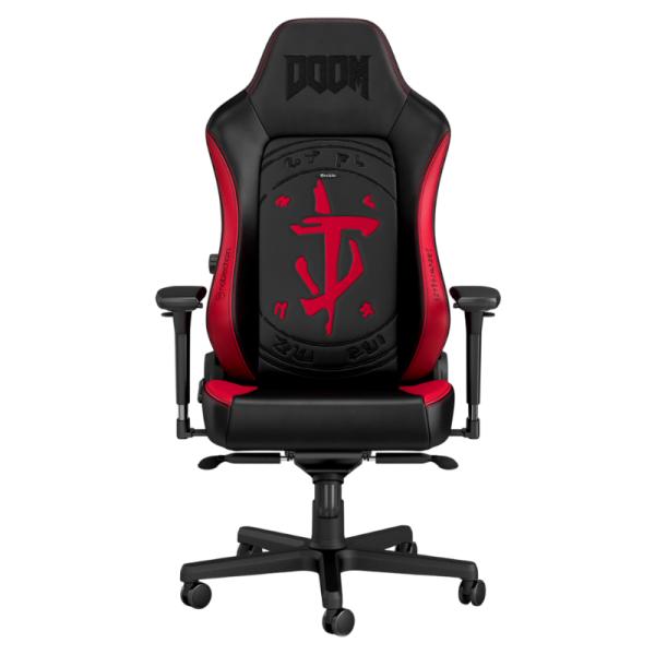 SILLA GAMING NOBLECHAIRS HERO EDICIÓN DOOM CUERO SINTÉTICO RESPIRABLE NBL-HRO-PU-DET