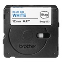 CINTA DE ETIQUETADO BROTHER BTAG233 12MM X 4M COMPATIBLE CON P-TOUCH AZUL SOBRE FONDO BLANCO