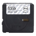 CINTA DE ETIQUETADO BROTHER BTAG131 12MM X 4M COMPATIBLE CON P-TOUCH NEGRO SOBRE FONDO TRANSPARENTE
